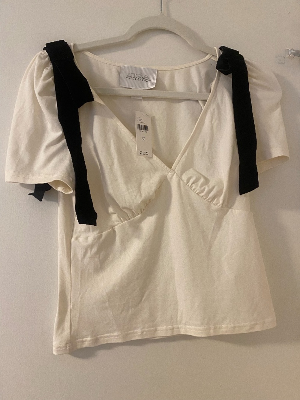 Anthropolgie T-Shirt with Velvet Bows